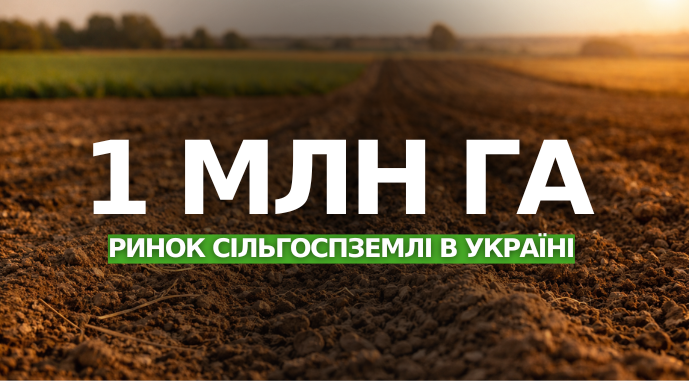 Ринок сільгоспземлі в Україні перевищив 1 млн га